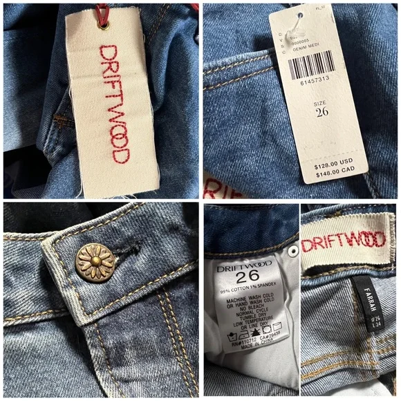 Anthropologie Driftwood Embroidered Flare Jeans Size 26 - Picture 14 of 14